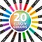 Zenacolor 20 Fabric Markers with Dual Tips - Vibrant Colors Fabric Markers Permanent for Clothes - Fine and Chisel Point Fabric Paint Markers